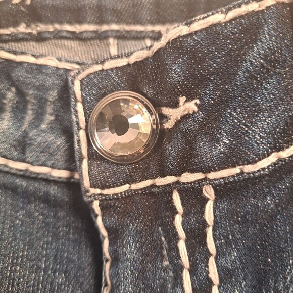 La Idol Womens Shorts Bermuda Length Jeans Jr Size 5 Bling Rhinestone Pockets - Picture 12 of 16